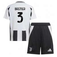 Juventus Gleison Bremer #3 Heimtrikotsatz Kinder 2024-25 Kurzarm (+ Kurze Hosen)